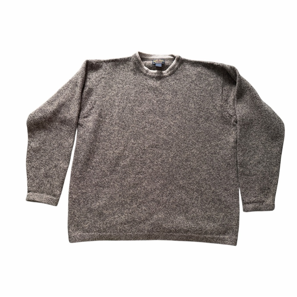 VTG Woolrich Men's Olive Heather Gray Wool Blend Sweater size XL Warm Light - Picture 2 of 9